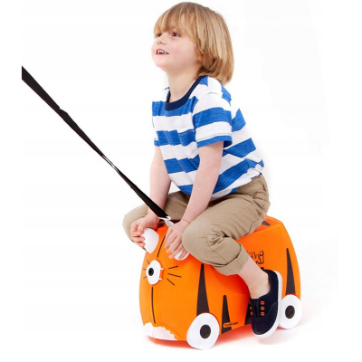 200085 TRUNKI JEŻDŻĄCA WALIZECZKA TYGRYSEK JEŹDZIK WALIZKA PODRÓŻNA BAGAŻ