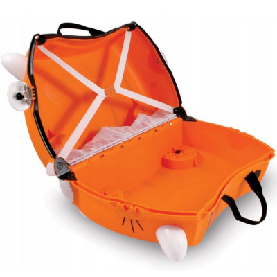 200085 TRUNKI JEŻDŻĄCA WALIZECZKA TYGRYSEK JEŹDZIK WALIZKA PODRÓŻNA BAGAŻ
