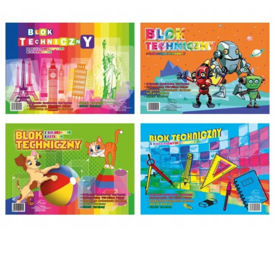 73165 BLOK TECHNICZNY KOLOROWY A4