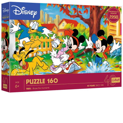 40055 PUZZLE 40-LECIE TREFL DISNEY MYSZKA MICKEY ZABAWA W KAŁUŻACH 160 EL
