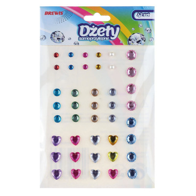 685643 DŻETY SAMOPRZYLEPNE KÓŁKA SERCA MIX 42 SZT.  BREWIS