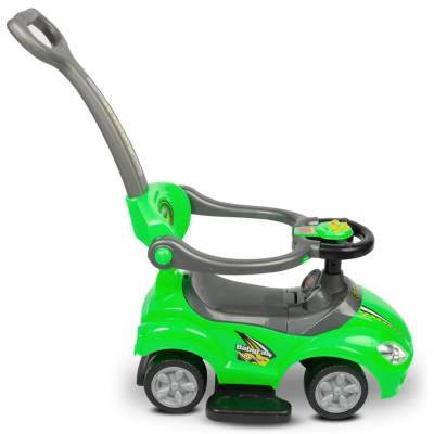 322425 POJAZD JEŹDZIK SPORTOWY RACE CAR  PCHACZ Z RĄCZKĄ ZIELONY