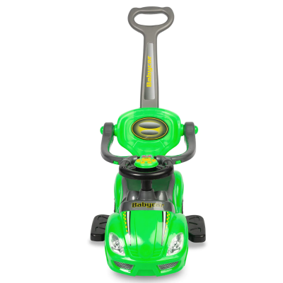 322425 POJAZD JEŹDZIK SPORTOWY RACE CAR  PCHACZ Z RĄCZKĄ ZIELONY