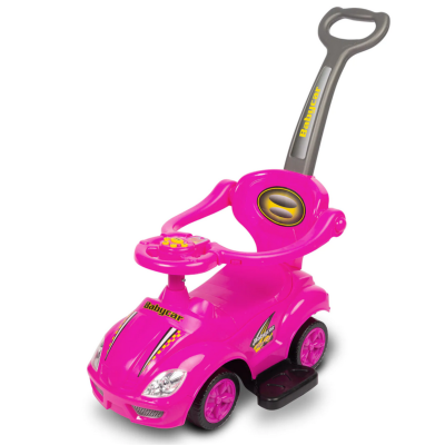 322418 POJAZD JEŹDZIK SPORTOWY RACE CAR  PCHACZ Z RĄCZKĄ RÓŻOWY