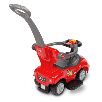 322395 POJAZD JEŹDZIK SPORTOWY RACE CAR  PCHACZ Z RĄCZKĄ CZERWONY