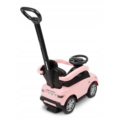 321817 POJAZD JEŹDZIK LAND ROVER  PCHACZ Z RĄCZKĄ RÓŻOWY TOYZ