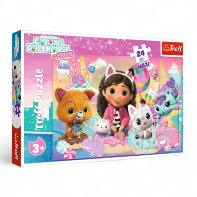 14381 PUZZLE TREFL KOCI DOMEK GABI, KOCI ŚWIAT GABI 24 EL
