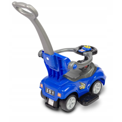 322401 POJAZD JEŹDZIK SPORTOWY RACE CAR  PCHACZ Z RĄCZKĄ NIEBIESKI