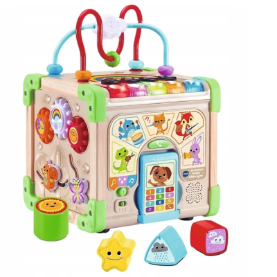 62551 VTECH DREWNIANA KOSTKA EDUKACYJNA TREFL