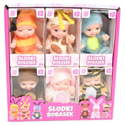 165702 MINI LALKA SŁODKI BOBAS BOBASEK W ŚPIOSZKACH ZWIERZĄTKO ARTYK