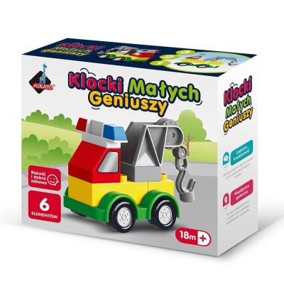 127842 KLOCKI MAŁYCH GENIUSZY AUTKO DŹWIG 6 EL ASKATO