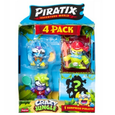 JUNGLE10 39762 PIRATIX CRAZY JUNGLE 4 PACK 4 FIGURKI