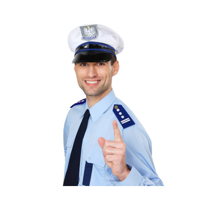 652069 CZAPKA POLICJANTA POLICJA STRÓJ KOSTIUM GODAN ROZMIAR L