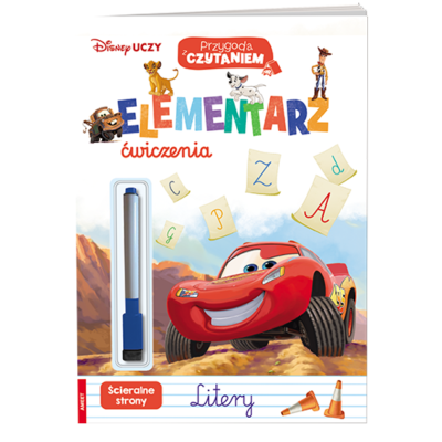 345846 ELEMENTARZ ĆWICZENIA LITERY - PRZYGODA Z CZYTANIEM CARS AUTA