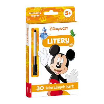346164 DISNEY UCZY LITERY PISANIE 30 ŚCIERALNYCH KART + PISAK