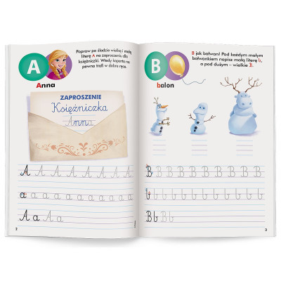 334154 KSIĄŻECZKA DISNEY UCZY ALFABET LITERY KRAINA LODU