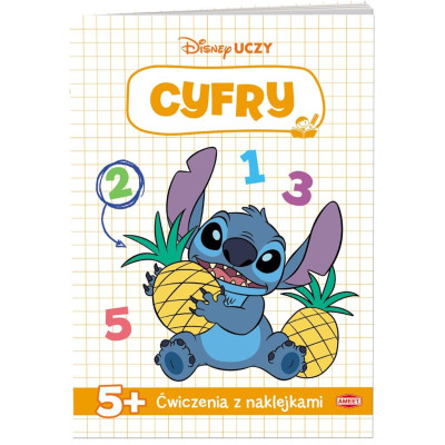 343286 KSIĄŻECZKA DISNEY UCZY ĆWICZENIA STITCH CYFERKI CYFRY NAKLEJKI