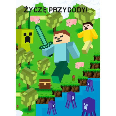 660228 KARTKA KARNET B6 URODZINY PIXELE GRA