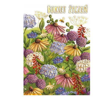489732 KARTKA KARNET B6 URODZINY BUKIET KWIATÓW
