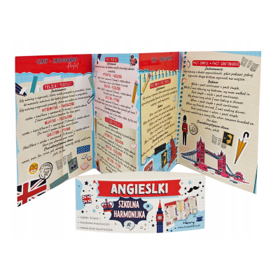489220 PLANSZA ŚCIĄGA HARMONIJKA JĘZYK ANGIELSKI