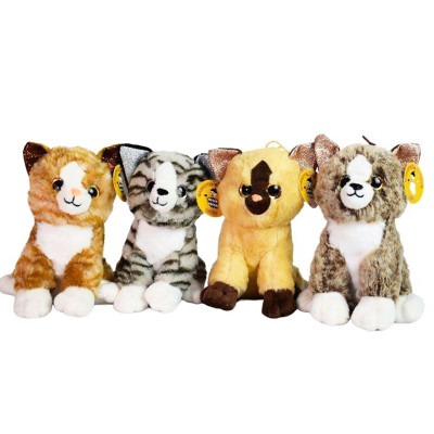 242103 PLUSZOWY KOT KOTEK MASKOTKA Z DŹWIĘKIEM 20CM RÓŻNE KOLORY