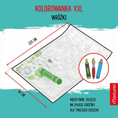 013426 KOLOROWANKA PODŁOGOWA XXL WRÓŻKI 120x80