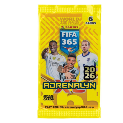 29215 PANINI FIFA 365 2026 ADRENALYN KARTY PIŁKARSKIE 26 KART FAT PACK SASZETKA