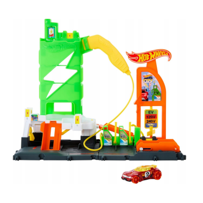 HTN79 HOT WHEELS CITY LET'S RACE ZESTAW SUPER ŁADOWANIE STACJA PALIW