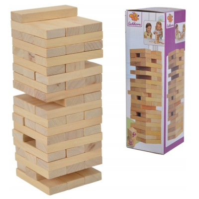 6004182 GRA DREWNIANA CHWIEJĄCA WIEŻA KLOCKI 54 EL