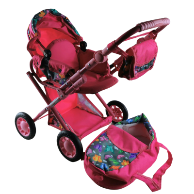 414155 WÓZEK DLA LALEK GŁĘBOKI AGATKA SKŁADANY RÓŻNE KOLORY