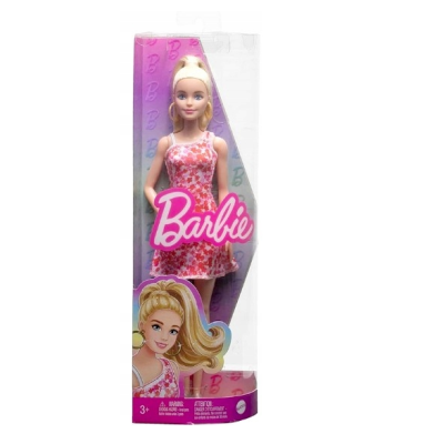 HJT02 LALKA BARBIE W RÓŻOWEJ SUKIENCE BLONDYNKA FASHIONISTAS