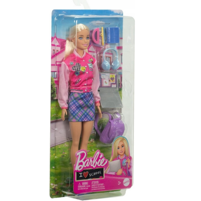HRG84 LALKA BARBIE I LOVE SCHOOL Z PLECAKIEM