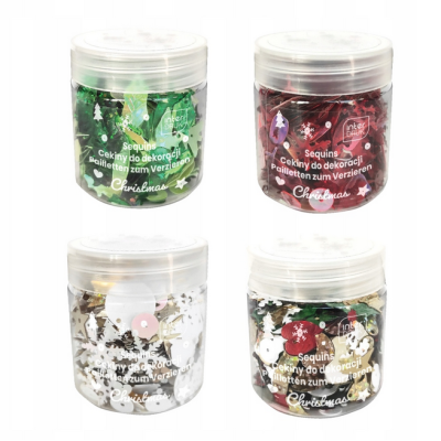 376565 CEKINY OZDOBNE DO DEKORACJI ŚWIĄTECZNE OZDOBY 30G MIX