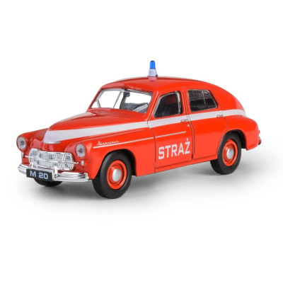 022522 AUTO METALOWE POJAZD WARSZAWA M20 PRL MODEL STRAŻ 1:43 DAFFI