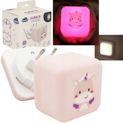 320614 LAMPKA NOCNA PRZENOŚNA ŚWIECĄCA KOSTKA CLOUD B JEDNOROŻEC