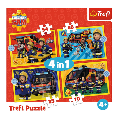 34348 TREFL PUZZLE 4w1 STRAŻAK SAM NA SYGNALE