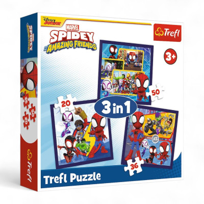 34892 TREFL PUZZLE 3W1 SPIDEY I PRZYJACIELE PRZYGODY