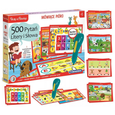 507801 CLEMENTONI MÓWIĄCE PIÓRO 500 PYTAŃ LITERY I SŁOWA