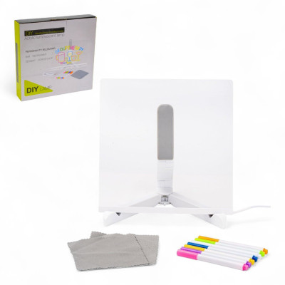 473408 TABLICA ŚWIECĄCA AKRYLOWA SUCHOŚCIERALNA 20x20 cm. LED