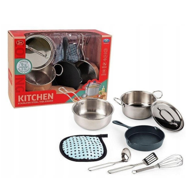 612457 ZESTAW KUCHENNY NACZYNIA GARNKI METALOWE ADAR