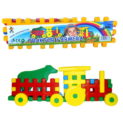 25784 KLOCKI SAMOCHODZIK TRAKTOR FARMERA + ZWIERZĘTA