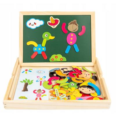 839291 KREATYWNA TABLICA DREWNIANA MAGNETYCZNA 3W1 SMILY PLAY