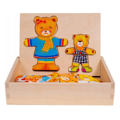 835958 UKŁADANKA DREWNIANA MIŚ MISIE UBIERANKA SMILY PLAY