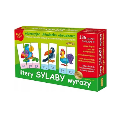 006076 ADAMIGO GRA UKŁADANKA EDUKACYJNA LITERY WYRAZY SYLABY