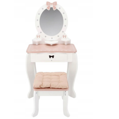 738184 TOALETKA DREWNIANA Z LUSTREM I TABORETEM + AKCESORIA LUPILU