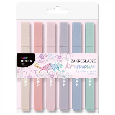 0104369 ZAKREŚLACZE KREMOWE GEOMETRYCZNE 6 SZTUK KIDEA
