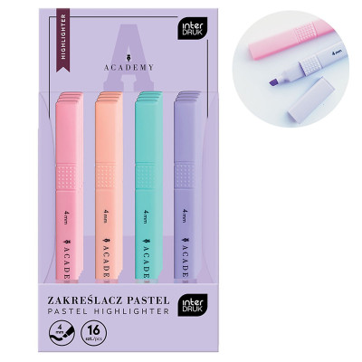 350374 ZAKREŚLACZ PASTELOWY ACADEMY INTERDRUK 1 SZTUKA RÓŻNE KOLORY