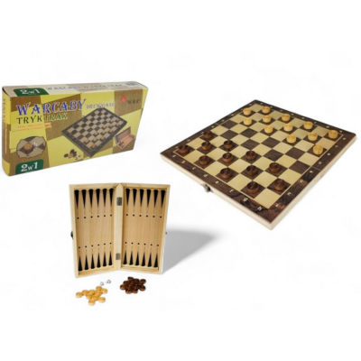 914379 GRA 2w1 WARCABY TRYKTRAK DREWNIANE