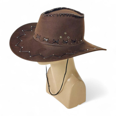 475754 KAPELUSZ KOWBOJSKI COUNTRY BRĄZOWY 36CM