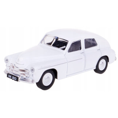 115927 METALOWY POJAZD WARSZAWA M20 BIAŁY PRL MODEL 1:43 DAFFI